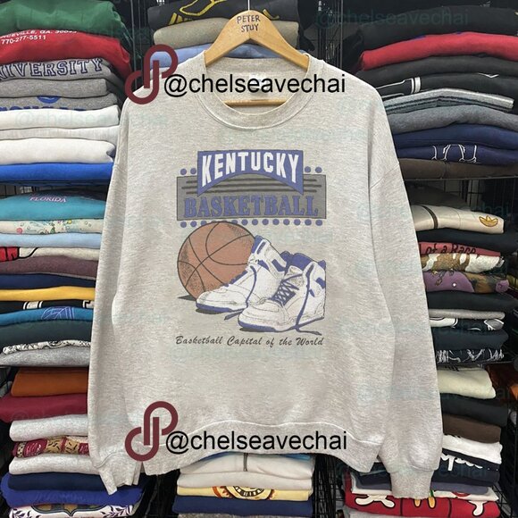 Vintage University Of Kentucky Wildcats Basketball Sweatshirt Kentucky Shirt Tee - Picture 1 of 2